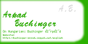 arpad buchinger business card